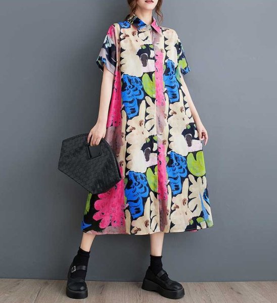 画像3: 派手柄デザイン　シャツワンピース【MARVELOUS　QUEEN】 (3)