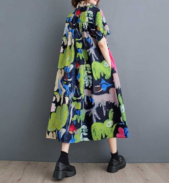 画像4: 派手柄デザイン　シャツワンピース【MARVELOUS　QUEEN】 (4)