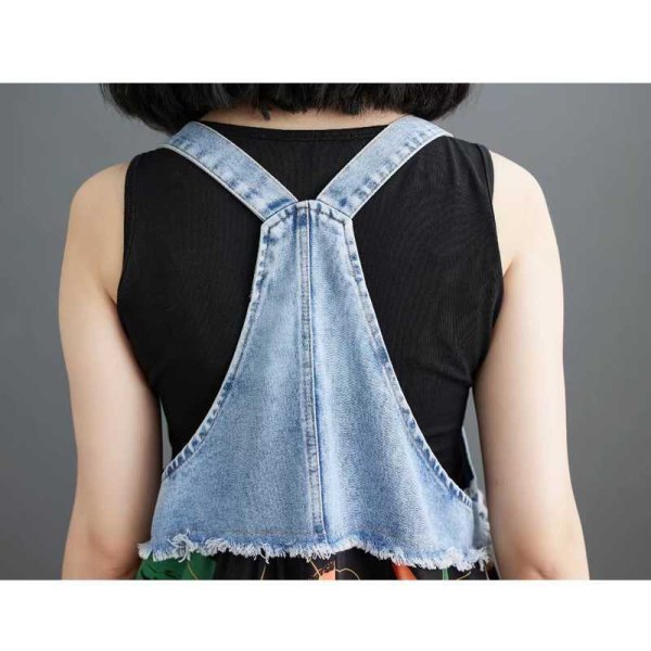 画像7: 個性派スタイル 　オシャレなデニム生地切替サロペットワンピース【MARVELOUS　QUEEN】 (7)