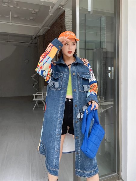 画像2: 目立ち個性派/ストリート系必見！インパクトありのプリントデザイン　ジャケット　アウター/トップス【MARVELOUS　QUEEN】 (2)