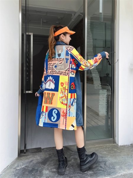 画像1: 目立ち個性派/ストリート系必見！インパクトありのプリントデザイン　ジャケット　アウター/トップス【MARVELOUS　QUEEN】 (1)