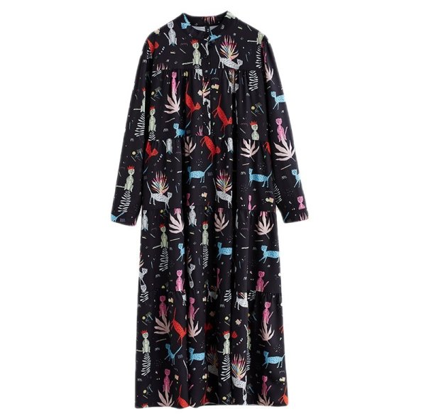 画像8: 個性派スタイル 　オシャレな派手柄　長袖ワンピース【MARVELOUS　QUEEN】 (8)