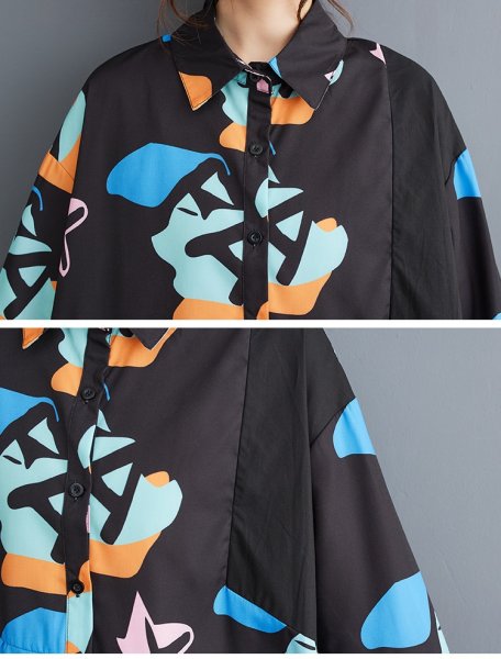 画像4: 個性派スタイル 　オシャレな派手柄　長袖ワンピース【MARVELOUS　QUEEN】 (4)