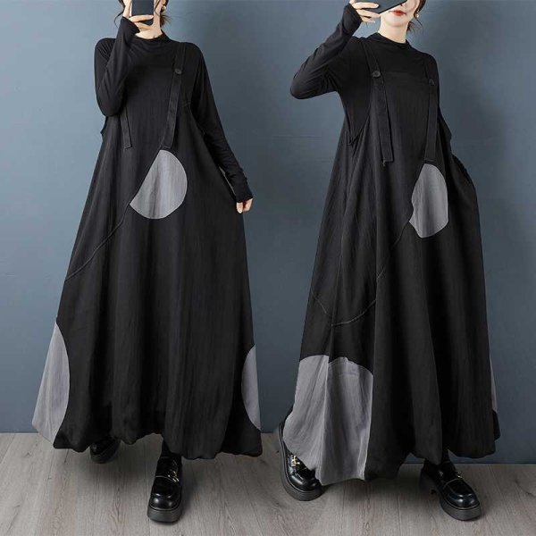 画像1: 個性派スタイル 　オシャレな個性派デザイン　サロペットワンピース　オールインワン【MARVELOUS　QUEEN】 (1)