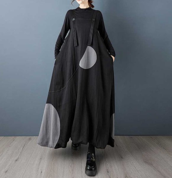 画像2: 個性派スタイル 　オシャレな個性派デザイン　サロペットワンピース　オールインワン【MARVELOUS　QUEEN】 (2)