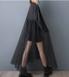 画像9: 個性派スタイル 　オシャレな脚部メッシュレースデザイン　チュニックシャツ長袖ワンピース【MARVELOUS　QUEEN】 (9)