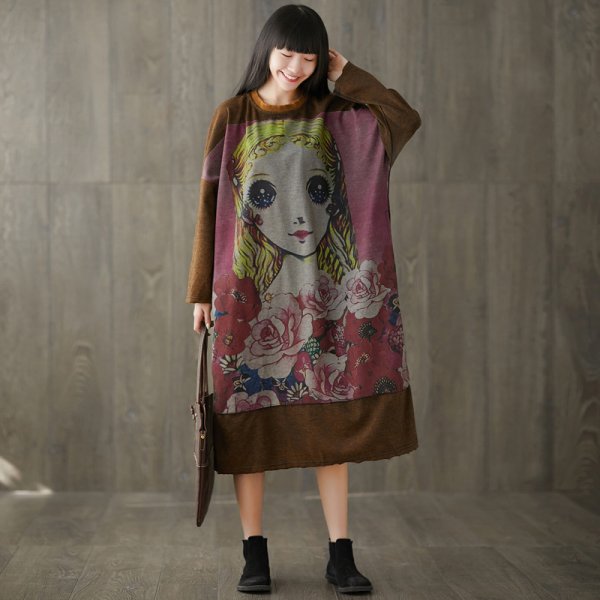 画像2: インパクトあり！目立ち度抜群！派手カワ　プリントデザイン　ゆったりワンピース【MARVELOUS　QUEEN】 (2)