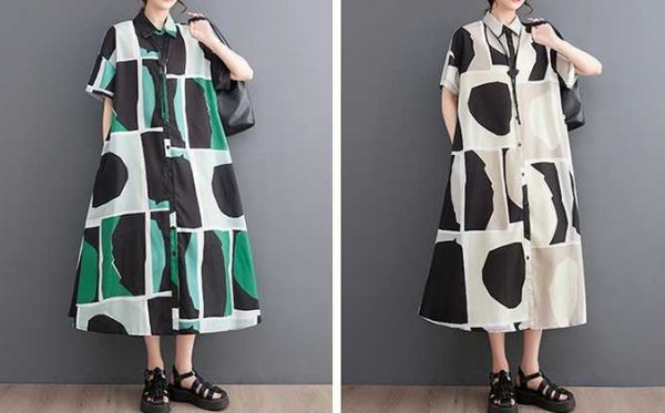 画像2: 個性派スタイル 　オシャレな派手柄　シャツワンピース【MARVELOUS　QUEEN】 (2)