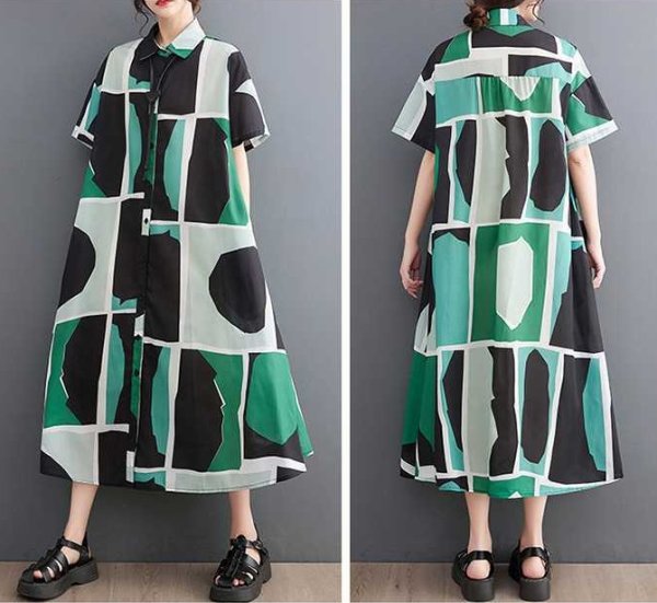 画像4: 個性派スタイル 　オシャレな派手柄　シャツワンピース【MARVELOUS　QUEEN】 (4)