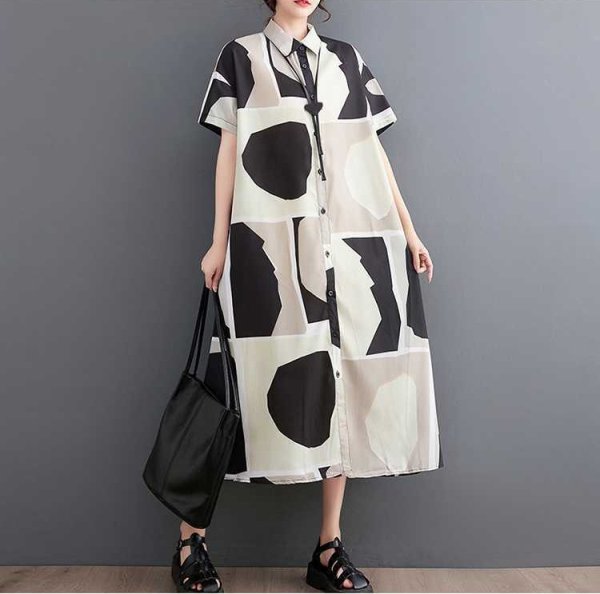 画像7: 個性派スタイル 　オシャレな派手柄　シャツワンピース【MARVELOUS　QUEEN】 (7)