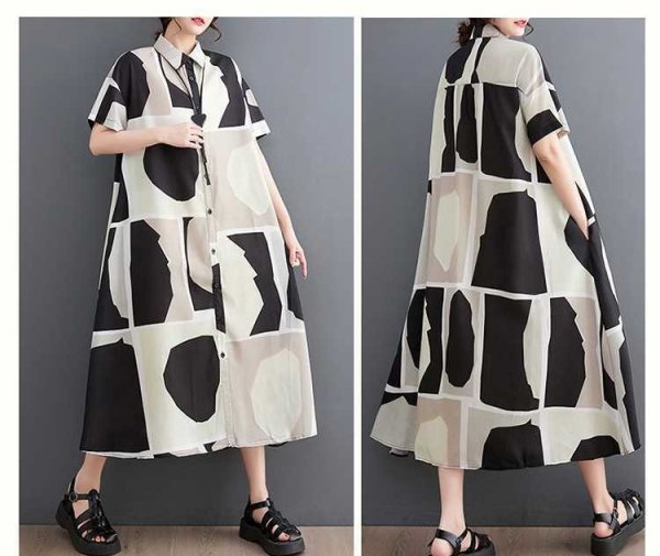 画像6: 個性派スタイル 　オシャレな派手柄　シャツワンピース【MARVELOUS　QUEEN】 (6)