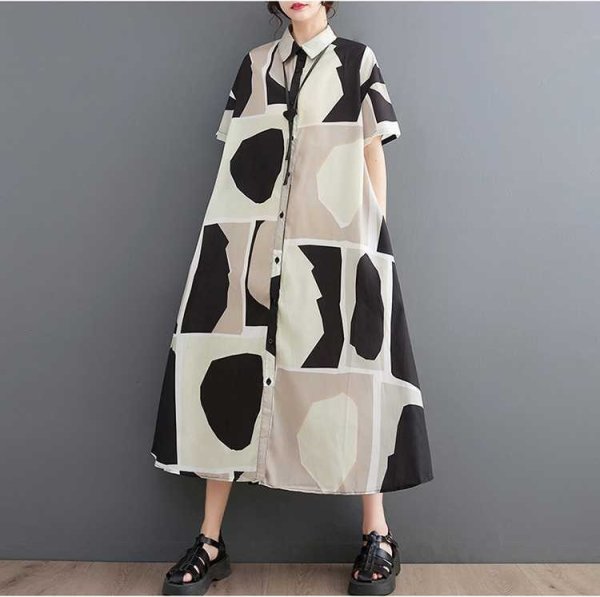 画像5: 個性派スタイル 　オシャレな派手柄　シャツワンピース【MARVELOUS　QUEEN】 (5)