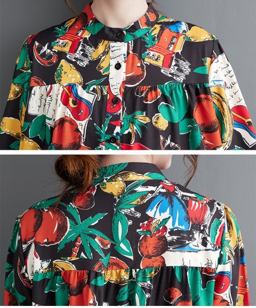 画像12: 個性派スタイル 　オシャレな派手柄　シャツワンピース【MARVELOUS　QUEEN】 (12)