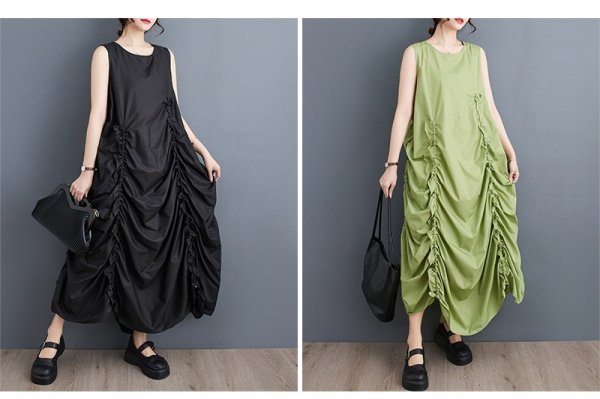 画像7: 個性派スタイル 　オシャレなギャザーデザイン　シャツワンピース【MARVELOUS　QUEEN】 (7)