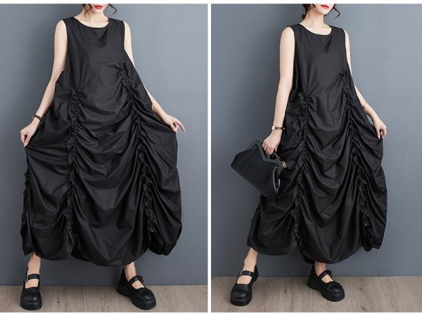 画像11: 個性派スタイル 　オシャレなギャザーデザイン　シャツワンピース【MARVELOUS　QUEEN】 (11)