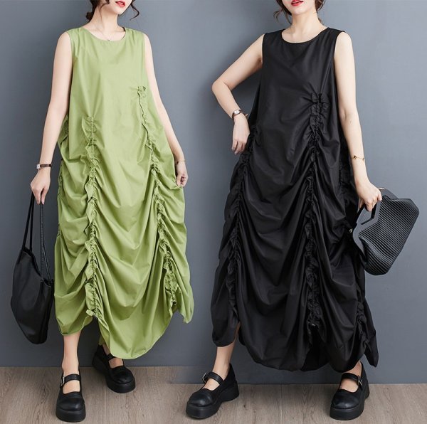 画像1: 個性派スタイル 　オシャレなギャザーデザイン　シャツワンピース【MARVELOUS　QUEEN】 (1)