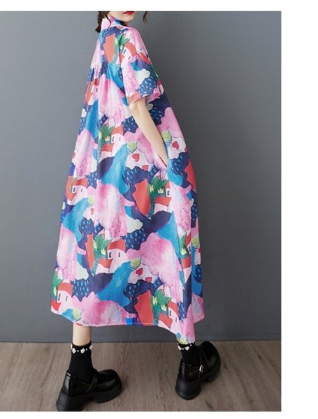 画像5: 個性派スタイル 　オシャレな派手柄　シャツワンピース【MARVELOUS　QUEEN】 (5)