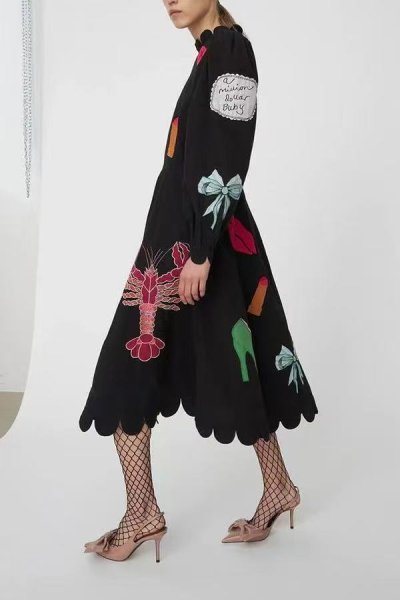 画像5: 個性派スタイル 　オシャレでキュートなカラフラデザイン　長袖ワンピース【MARVELOUS　QUEEN】 (5)