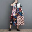 画像2: 個性派スタイル 　オシャレなカラフル柄デザイン　半袖ワンピース【MARVELOUS　QUEEN】 (2)